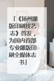 《扬州雕版印刷技艺志》首发，为国内首部专业雕版印刷全媒体志书