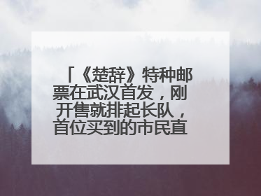 《楚辞》特种邮票在武汉首发，刚开售就排起长队，首位买到的市民直呼激动