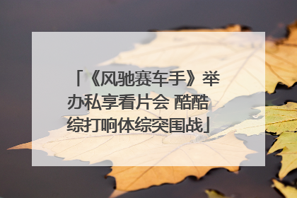 《风驰赛车手》举办私享看片会 酷酷综打响体综突围战