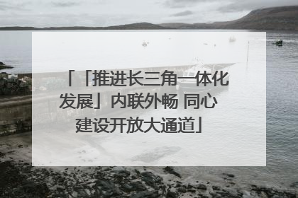 「推进长三角一体化发展」内联外畅 同心建设开放大通道