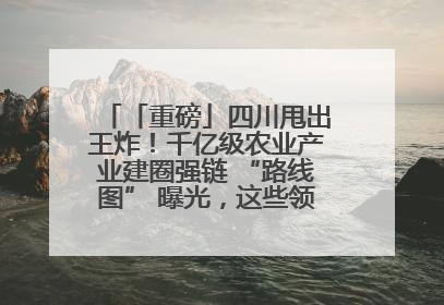 「重磅」四川甩出王炸！千亿级农业产业建圈强链 “路线图” 曝光，这些领域要火！