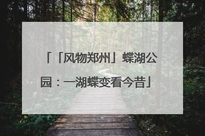 「风物郑州」蝶湖公园：一湖蝶变看今昔