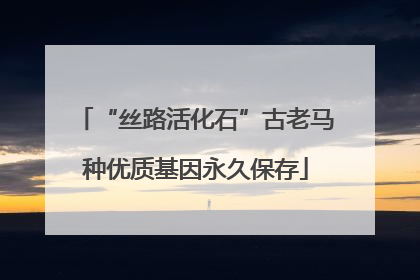“丝路活化石”古老马种优质基因永久保存