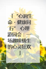 “心润生命・健康同行” 心理游园会：一场趣味横生的心灵狂欢