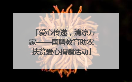 爱心传递，清凉万家——国聘教育助农扶贫爱心捐赠活动