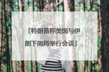 特朗普称美国与伊朗下周将举行会谈