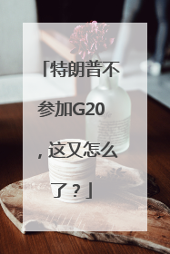 特朗普不参加G20，这又怎么了？
