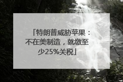 特朗普威胁苹果：不在美制造，就缴至少25%关税