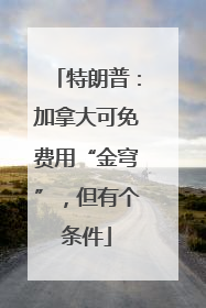 特朗普：加拿大可免费用“金穹”，但有个条件