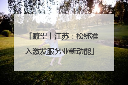瞭望丨江苏：松绑准入激发服务业新动能