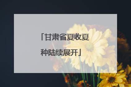 甘肃省夏收夏种陆续展开
