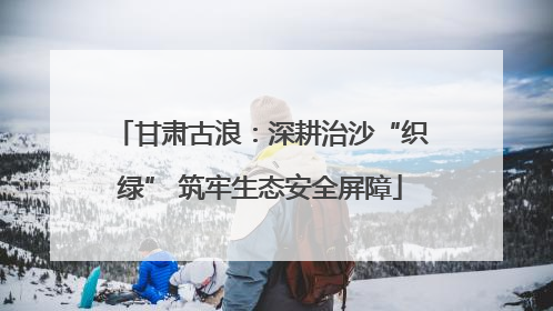 甘肃古浪：深耕治沙“织绿” 筑牢生态安全屏障