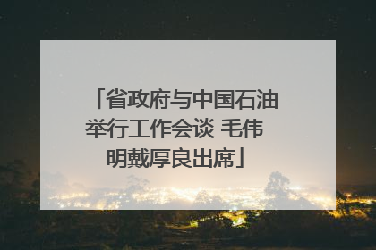 省政府与中国石油举行工作会谈 毛伟明戴厚良出席