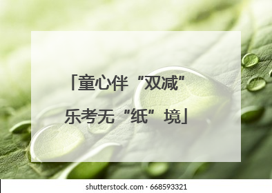 童心伴“双减” 乐考无“纸”境