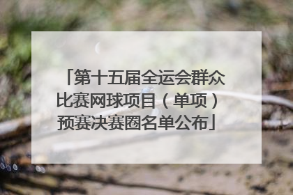 第十五届全运会群众比赛网球项目（单项）预赛决赛圈名单公布