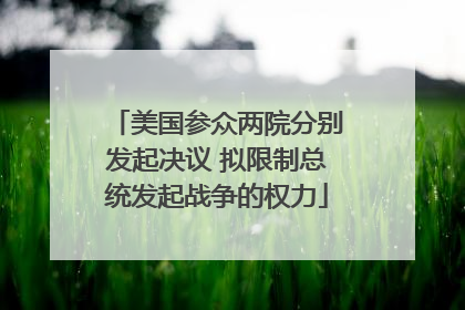 美国参众两院分别发起决议 拟限制总统发起战争的权力