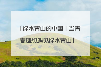 绿水青山的中国丨当青春理想遇见绿水青山