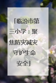 临汾市第三小学：聚焦防灾减灾 守护生命安全