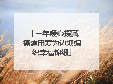 三年暖心援藏 福建用爱为边坝编织幸福锦缎