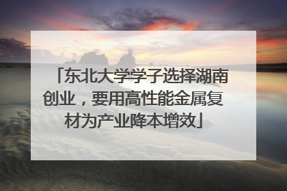 东北大学学子选择湖南创业，要用高性能金属复材为产业降本增效