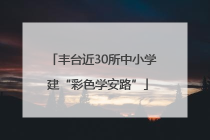 丰台近30所中小学建“彩色学安路”