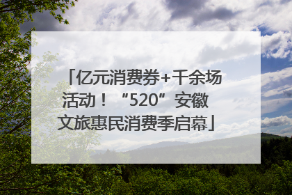 亿元消费券+千余场活动！“520”安徽文旅惠民消费季启幕