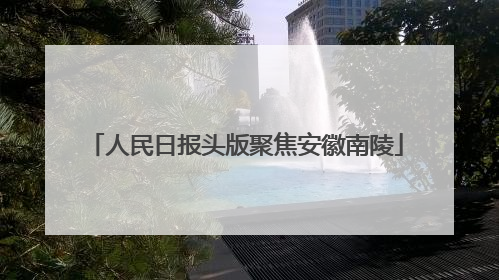 人民日报头版聚焦安徽南陵