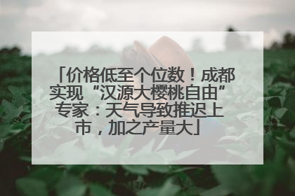价格低至个位数！成都实现“汉源大樱桃自由” 专家：天气导致推迟上市，加之产量大