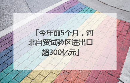 今年前5个月，河北自贸试验区进出口超300亿元