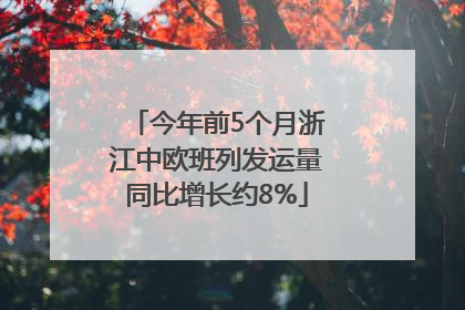 今年前5个月浙江中欧班列发运量同比增长约8%