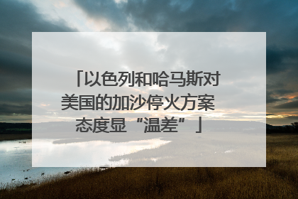 以色列和哈马斯对美国的加沙停火方案态度显“温差”