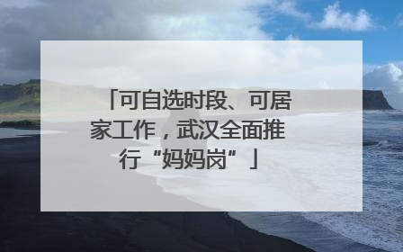 可自选时段、可居家工作，武汉全面推行“妈妈岗”