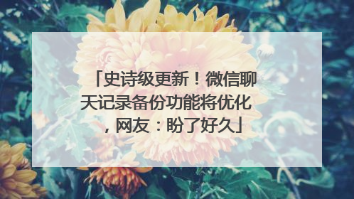 史诗级更新！微信聊天记录备份功能将优化，网友：盼了好久