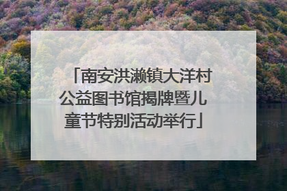 南安洪濑镇大洋村公益图书馆揭牌暨儿童节特别活动举行