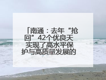 南通：去年“抢回”42个优良天 实现了高水平保护与高质量发展的协同并进