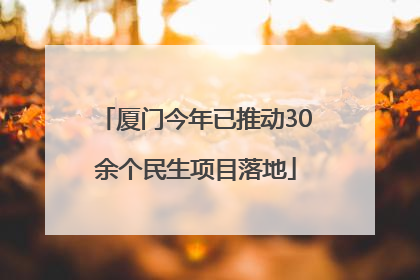 厦门今年已推动30余个民生项目落地