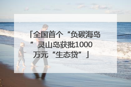 全国首个“负碳海岛”灵山岛获批1000万元“生态贷”
