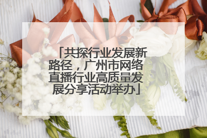 共探行业发展新路径，广州市网络直播行业高质量发展分享活动举办
