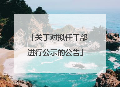 关于对拟任干部进行公示的公告