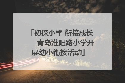 初探小学 衔接成长——青岛淮阳路小学开展幼小衔接活动