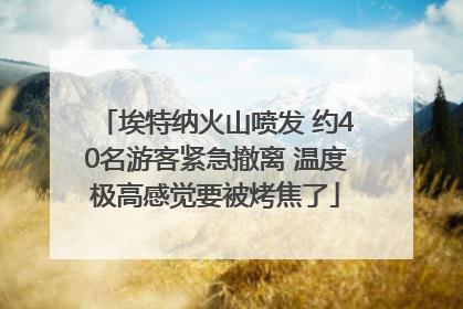 埃特纳火山喷发 约40名游客紧急撤离 温度极高感觉要被烤焦了