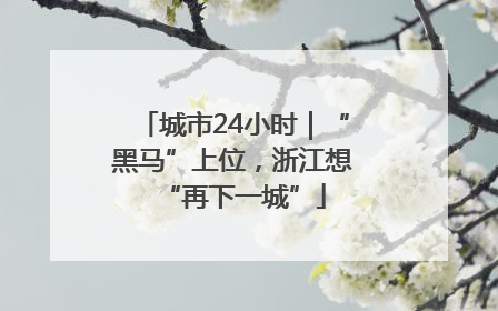 城市24小时｜“黑马”上位，浙江想“再下一城”
