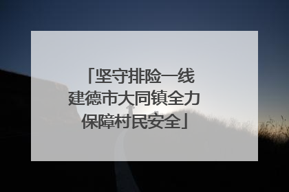 坚守排险一线 建德市大同镇全力保障村民安全