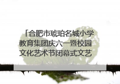合肥市琥珀名城小学教育集团庆六一暨校园文化艺术节闭幕式文艺汇演圆满举行