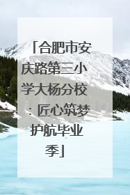 合肥市安庆路第三小学大杨分校：匠心筑梦 护航毕业季