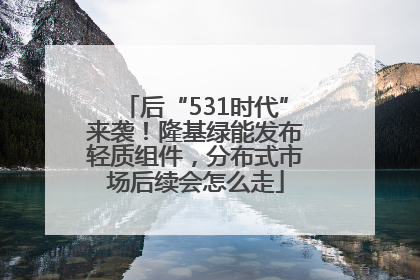 后“531时代”来袭！隆基绿能发布轻质组件，分布式市场后续会怎么走
