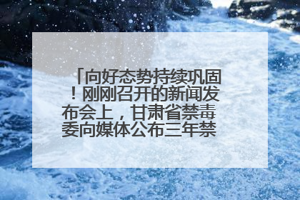 向好态势持续巩固！刚刚召开的新闻发布会上，甘肃省禁毒委向媒体公布三年禁毒工作“成绩单”