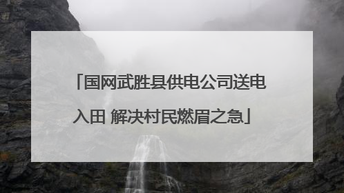 国网武胜县供电公司送电入田 解决村民燃眉之急