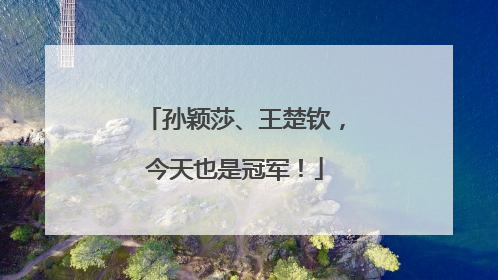 孙颖莎、王楚钦，今天也是冠军！