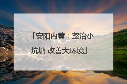 安阳内黄：整治小坑塘 改善大环境